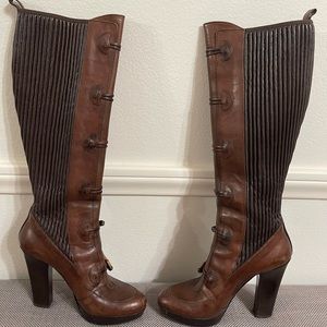 Gucci leather knee high boots